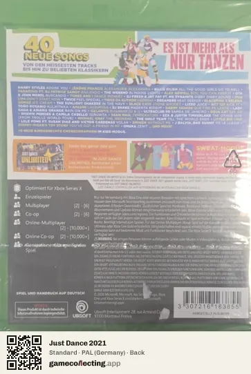 Just Dance 2021 Xbox One, Germany box back