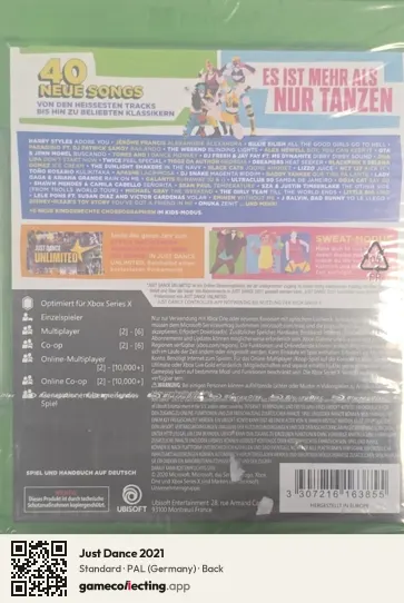 Just Dance 2021 Xbox One, Germany box back