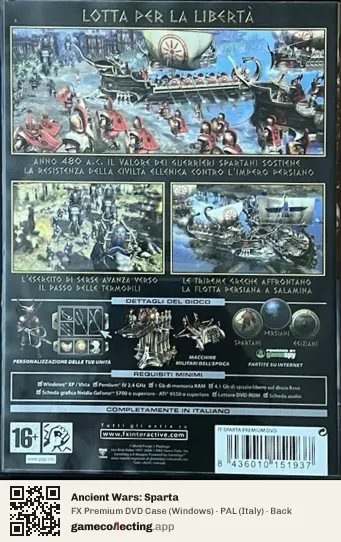 Ancient Wars: Sparta Computer, Italy box back