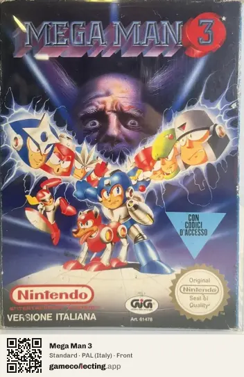 Mega Man 3 Nintendo Entertainment System, Italy box front