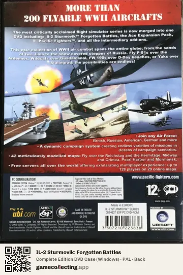 IL-2 Sturmovik: Forgotten Battles Computer, PAL box back