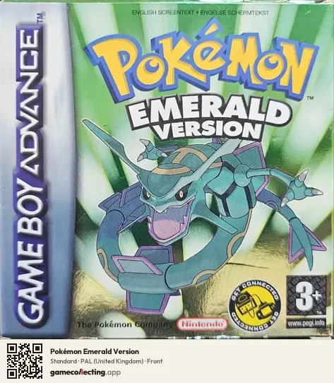 Pokémon Emerald Version Game Boy Advance, United Kingdom box front
