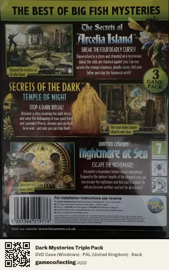 Dark Mysteries Triple Pack Computer, United Kingdom box back