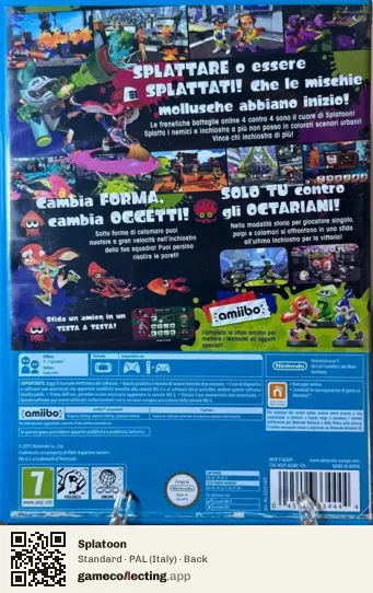 Splatoon Nintendo Wii U, Italy box back