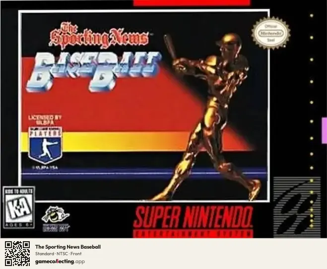 The Sporting News Baseball Super Nintendo Entertainment System, NTSC box front