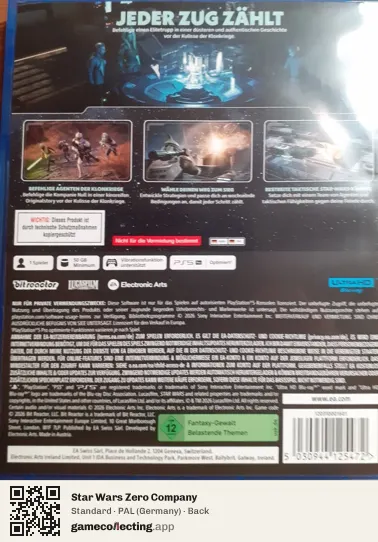 Star Wars Zero Company PlayStation 5, Germany box back