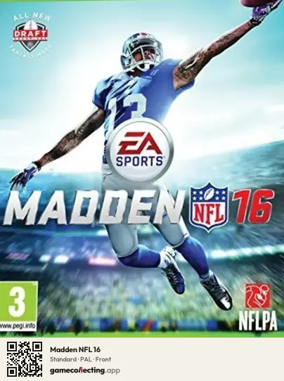 Madden NFL 16 Xbox One, PAL box front