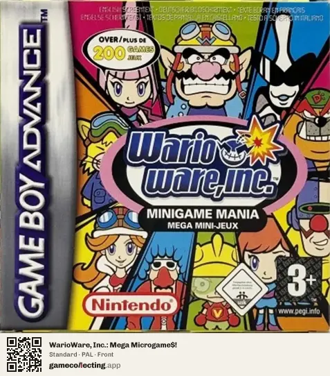 WarioWare, Inc.: Mega Microgame$! Game Boy Advance, PAL box front