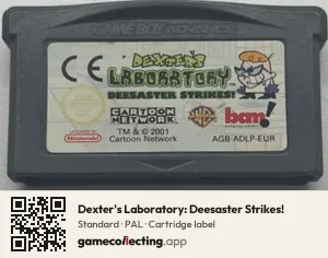 Dexter's Laboratory: Deesaster Strikes! Game Boy Advance, PAL cartridge label