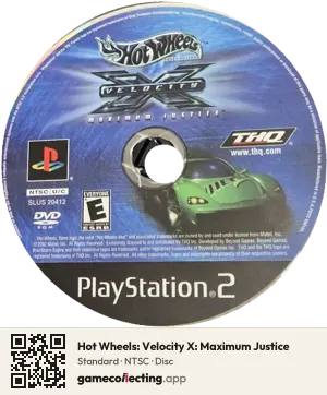 Hot Wheels: Velocity X: Maximum Justice PlayStation 2, NTSC disc