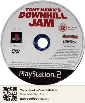 Tony Hawk's Downhill Jam PlayStation 2, PAL disc