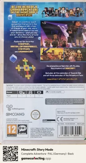 Minecraft: Story Mode Nintendo Switch, Germany box back