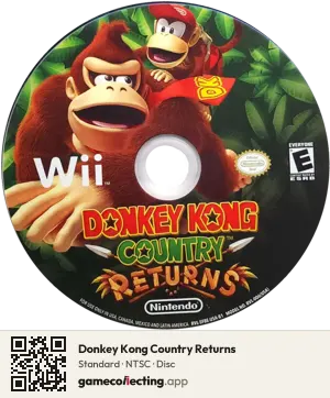 Donkey Kong Country Returns Nintendo Wii, NTSC disc