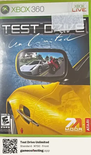 Test Drive Unlimited Xbox 360, NTSC box front