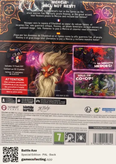 Battle Axe PlayStation 5, PAL box back