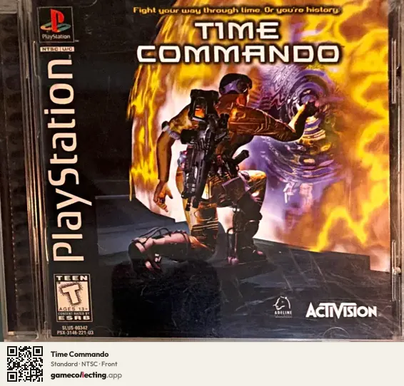 Time Commando PlayStation, NTSC box front