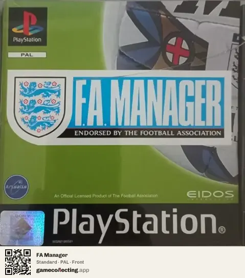 FA Manager PlayStation, PAL box front