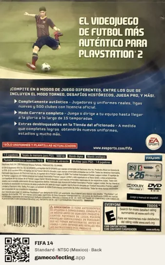FIFA 14 PlayStation 2, Mexico box back