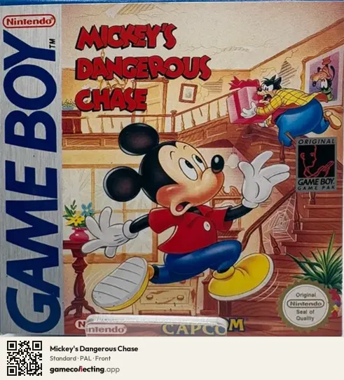 Mickey's Dangerous Chase Game Boy, PAL box front