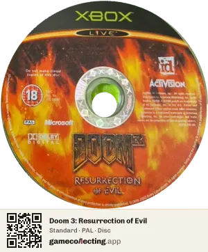 Doom 3: Resurrection of Evil Xbox, PAL disc