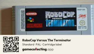 RoboCop Versus The Terminator Super Nintendo Entertainment System, PAL cartridge label