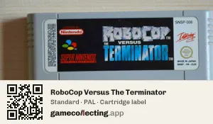 RoboCop Versus The Terminator Super Nintendo Entertainment System, PAL cartridge label