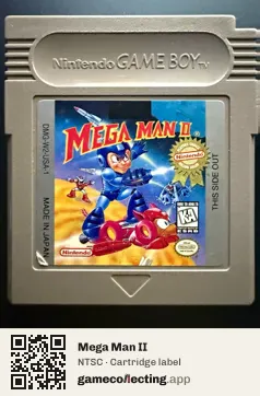 Mega Man II Game Boy, NTSC cartridge label