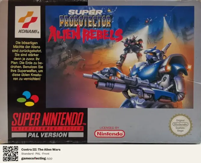 Contra III: The Alien Wars Super Nintendo Entertainment System, PAL box front