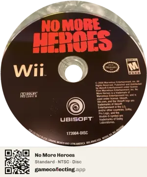 No More Heroes Nintendo Wii, NTSC disc