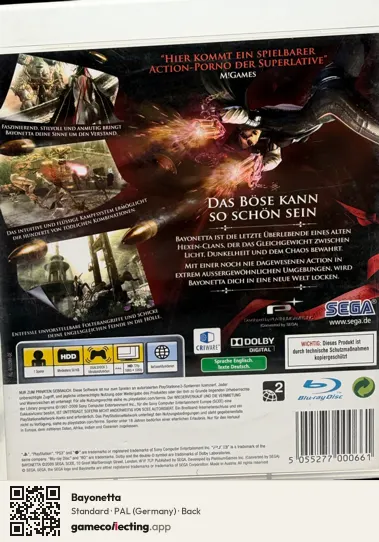 Bayonetta PlayStation 3, Germany box back