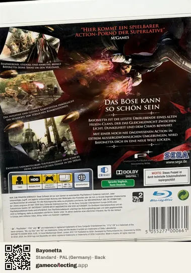 Bayonetta PlayStation 3, Germany box back