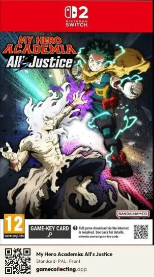 My Hero Academia: All's Justice Nintendo Switch 2, PAL box front