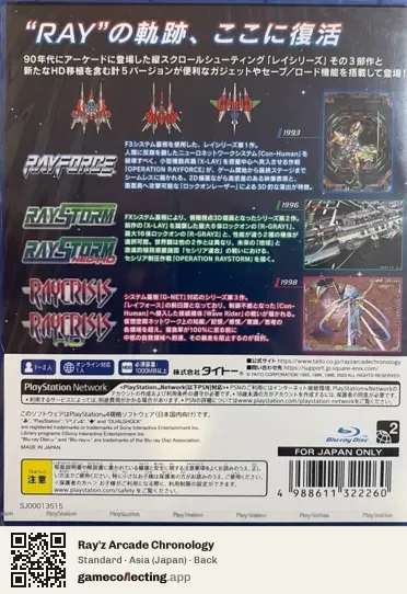 Ray'z Arcade Chronology PlayStation 4, Japan box back