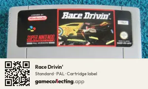 Race Drivin' Super Nintendo Entertainment System, PAL cartridge label