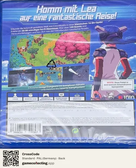 CrossCode PlayStation 4, Germany box back