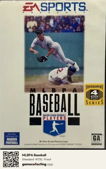 MLBPA Baseball Sega Mega Drive / Genesis, NTSC box front