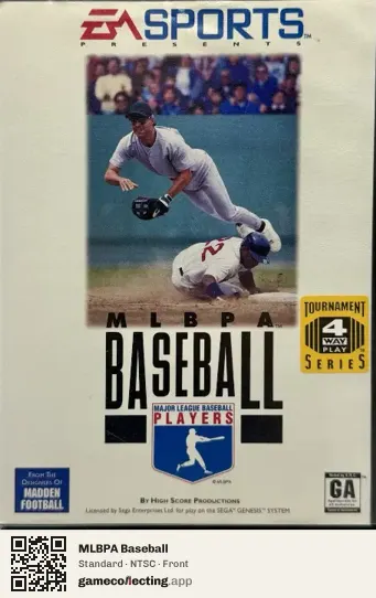 MLBPA Baseball Sega Mega Drive / Genesis, NTSC box front