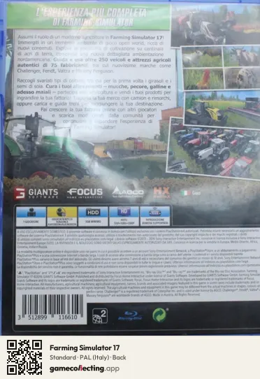 Farming Simulator 17 PlayStation 4, Italy box back