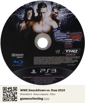 WWE SmackDown vs. Raw 2010 PlayStation 3, Asia disc
