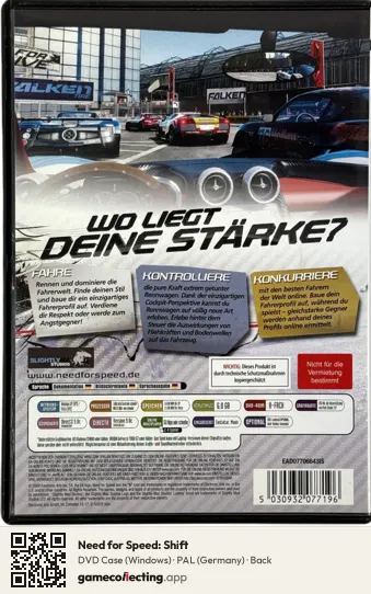 Need for Speed: Shift Computer, Germany box back