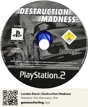 London Racer: Destruction Madness PlayStation 2, PAL disc