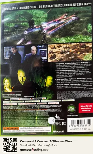 Command & Conquer 3: Tiberium Wars Xbox 360, Germany box back