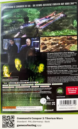 Command & Conquer 3: Tiberium Wars Xbox 360, Germany box back