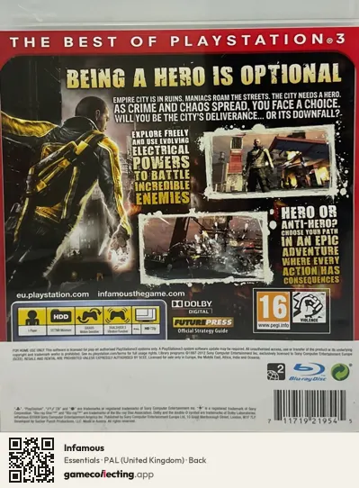 Infamous PlayStation 3, United Kingdom box back