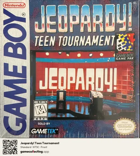Jeopardy! Teen Tournament Game Boy, NTSC box front