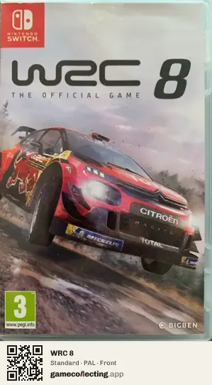 WRC 8 Nintendo Switch, PAL box front