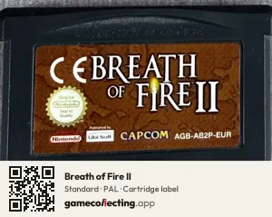 Breath of Fire II Game Boy Advance, PAL cartridge label