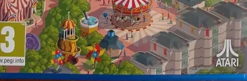 RollerCoaster Tycoon Adventures, the PEGI square on its front