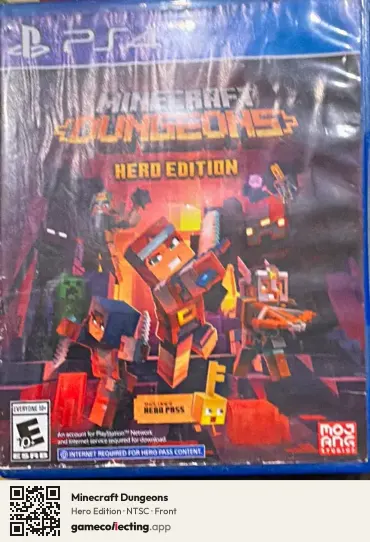Minecraft Dungeons PlayStation 4, NTSC box front