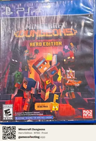 Minecraft Dungeons PlayStation 4, NTSC box front